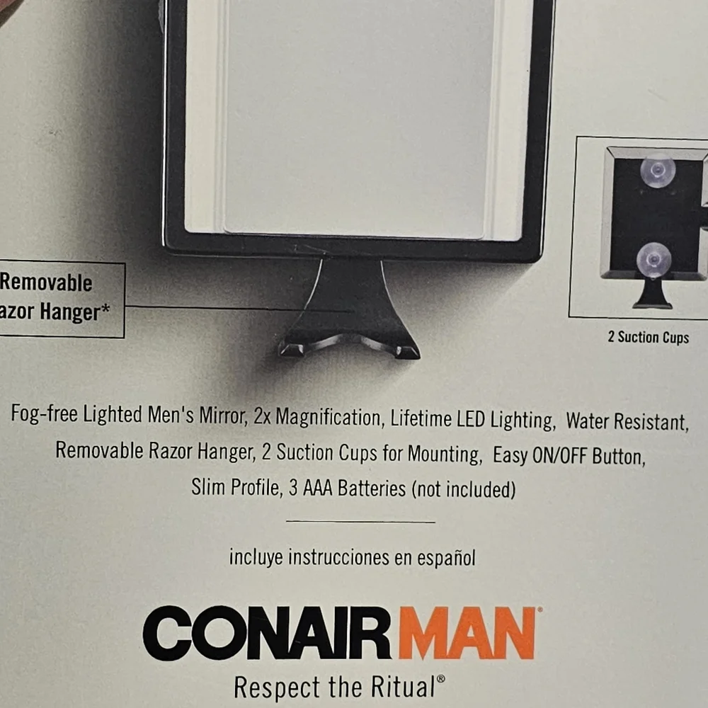 ConairMan LED Lighted Mens Fog Free Mirror